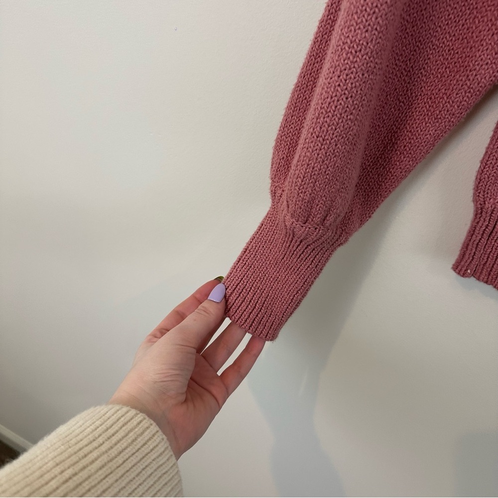 525 America Evereve Dusty Rose Finley Puff Pullover Sweater Size XS NWT - Picture 3 of 7